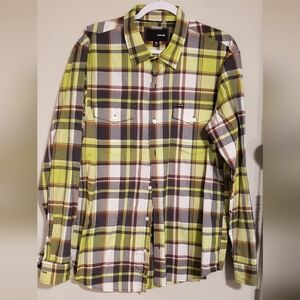 Men's Plaid Shirt in Yellow and Black by Hurley